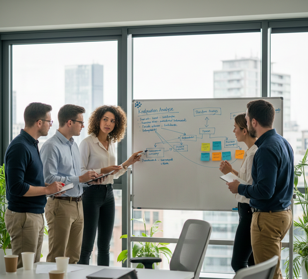 Projectherstel proces met team die knelpunten analyseert